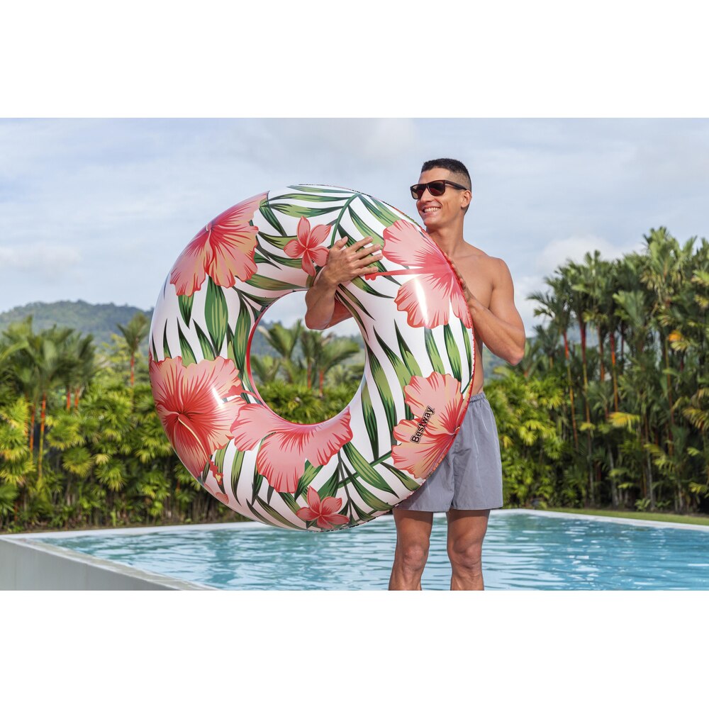 Colac de inot gonflabil BESTWAY, 119 cm, 12 ani+, model tropical, 1 buc