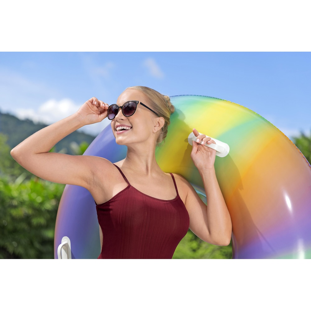 Colac de inot gonflabil cu manere BESTWAY, 119 cm, 12 ani+, capacitate maxima 100 kg, multicolor