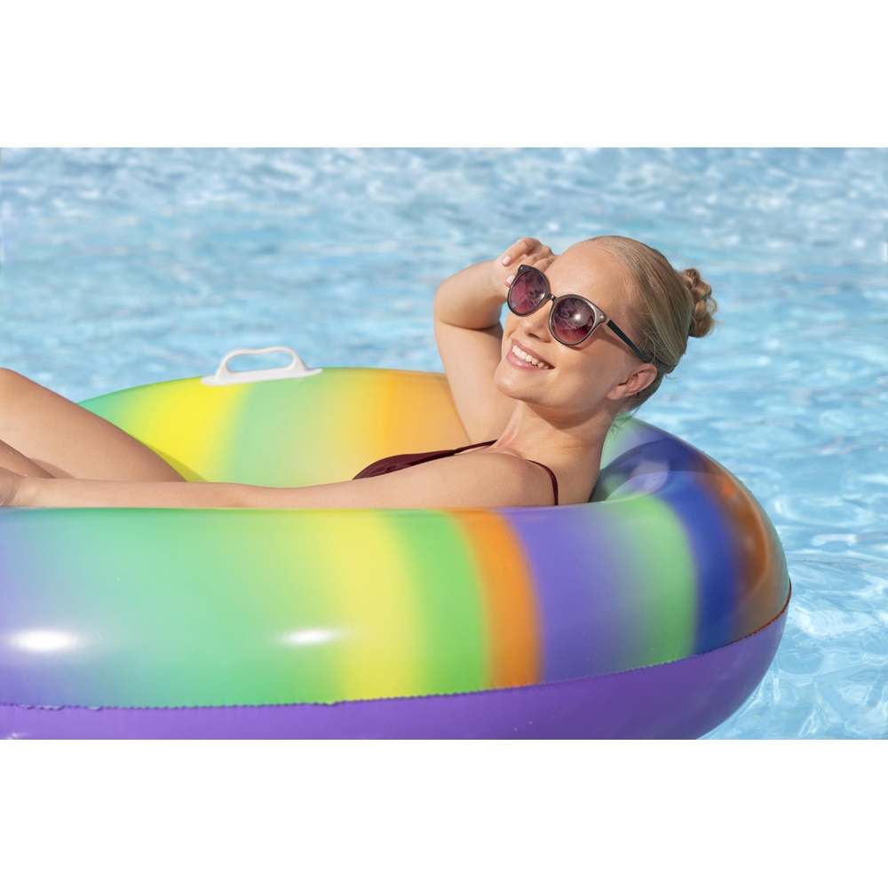 Colac de inot gonflabil cu manere BESTWAY, 119 cm, 12 ani+, capacitate maxima 100 kg, multicolor