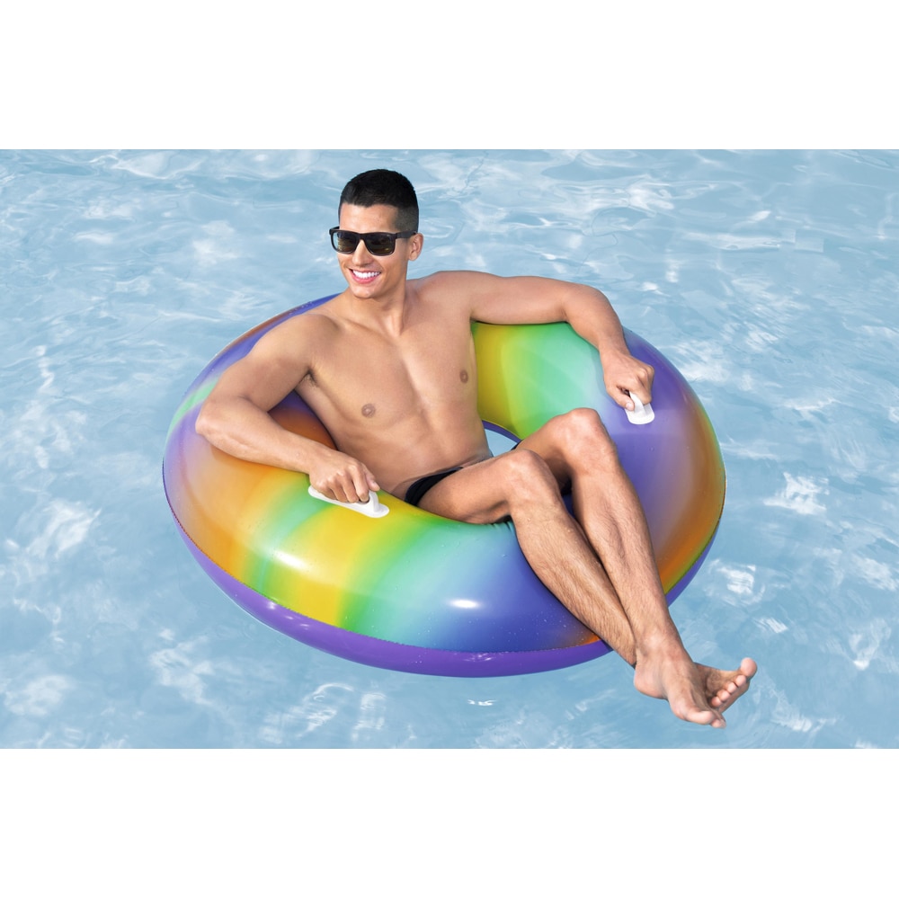 Colac de inot gonflabil cu manere BESTWAY, 119 cm, 12 ani+, capacitate maxima 100 kg, multicolor