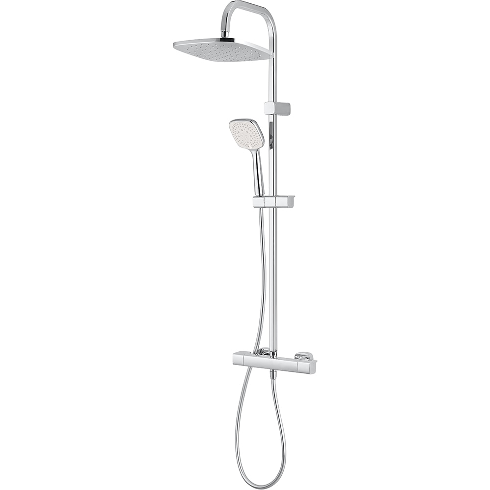 Sistem dus GOODHOME Teesta, termostat, 3 functii, argintiu