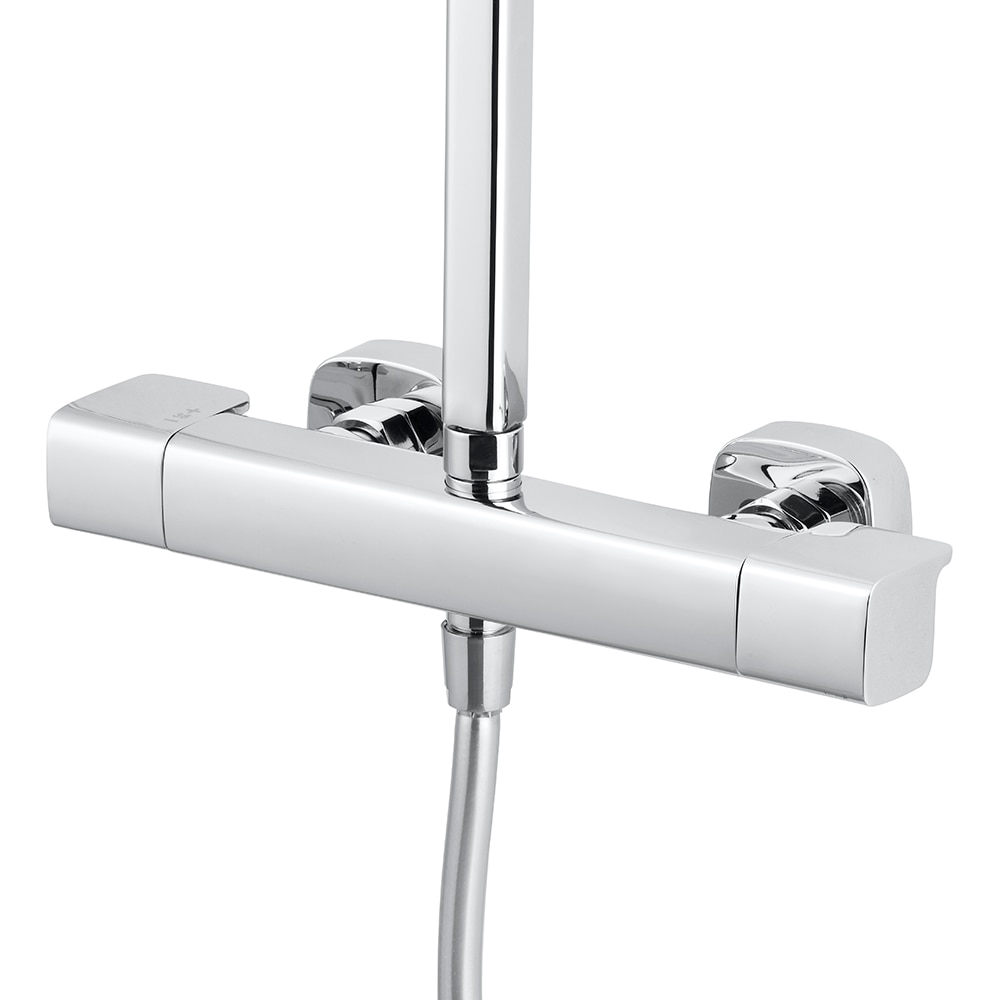Sistem dus GOODHOME Teesta, termostat, 3 functii, argintiu