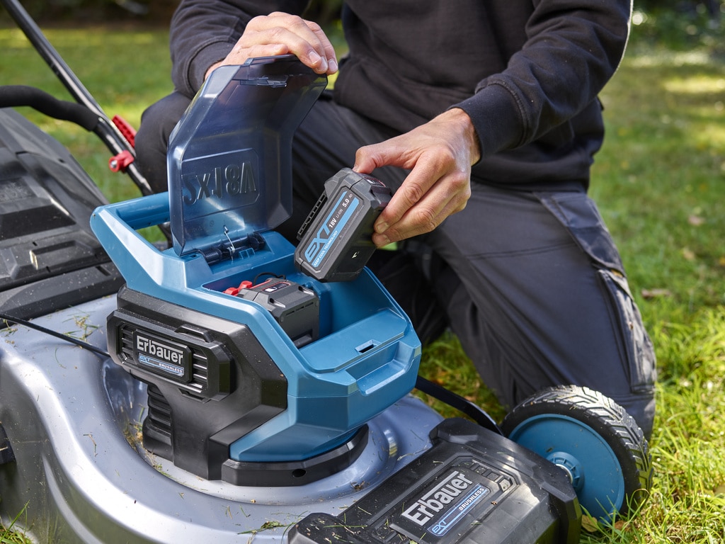 Masina de tuns gazon, motor electric, Erbauer, 1200 W, latime taiere 46 cm, sac colector 50 L