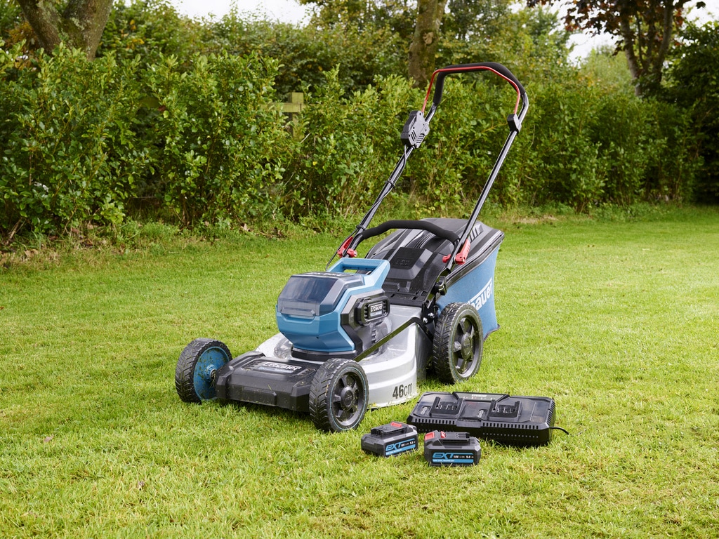 Masina de tuns gazon, motor electric, Erbauer, 1200 W, latime taiere 46 cm, sac colector 50 L