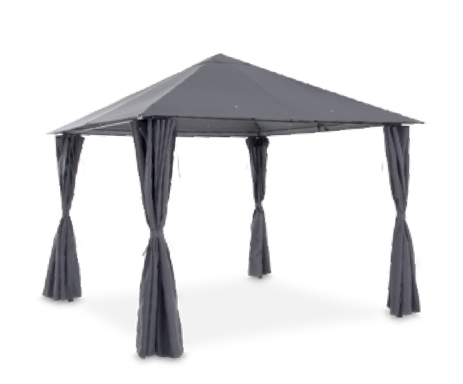 Pavilion gradina, dreptunghiular, gri, 300 x 300 cm • Blooma Shamal