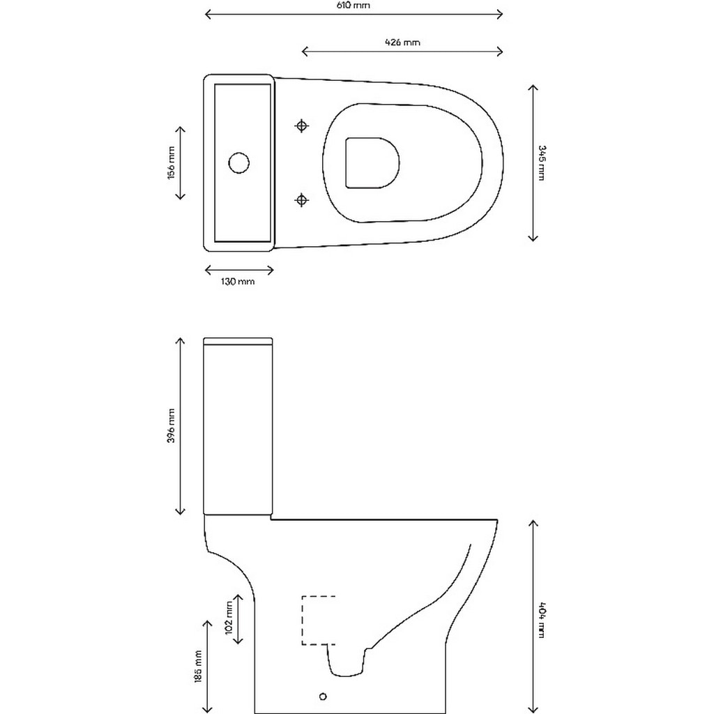 Set WC si rezervor, rotund, alb, portelan, diamentru 10, 2 cm, 3/6 L  GoodHome