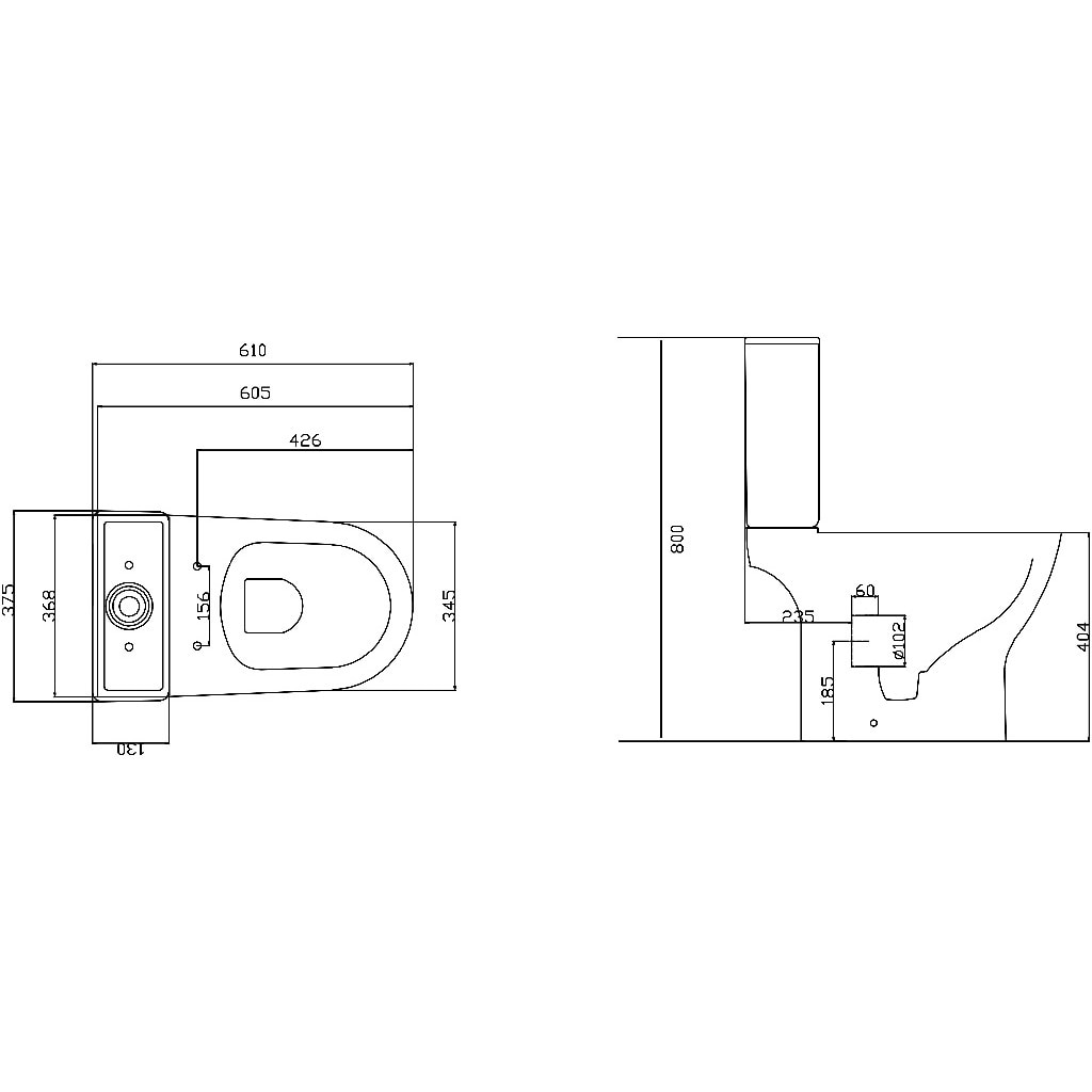 Set WC si rezervor, rotund, alb, portelan, diamentru 10, 2 cm, 3/6 L  GoodHome
