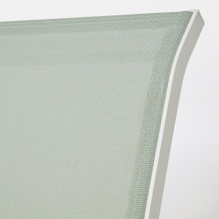 Scaun de gradina BLOOMA Barbana, 86 x 56 x 59 cm, sarcina max 100 kg, aluminiu si panza, verde/alb