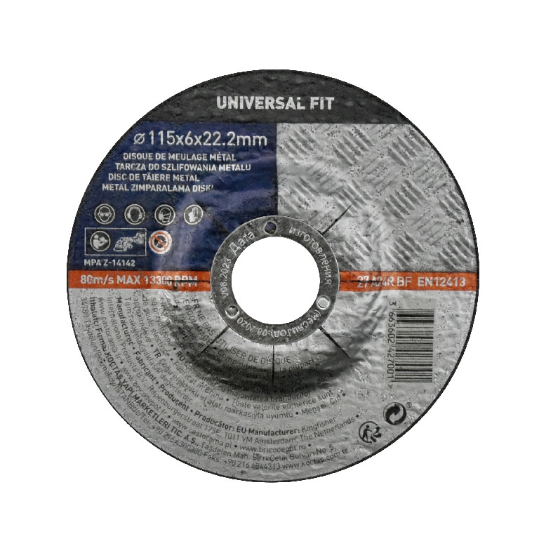 Disc de polizare Universal Fit, pentru metal, 115 x 6 mm