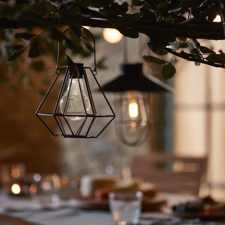 Mini lampa solara LED, metal, negru, 1 bucata