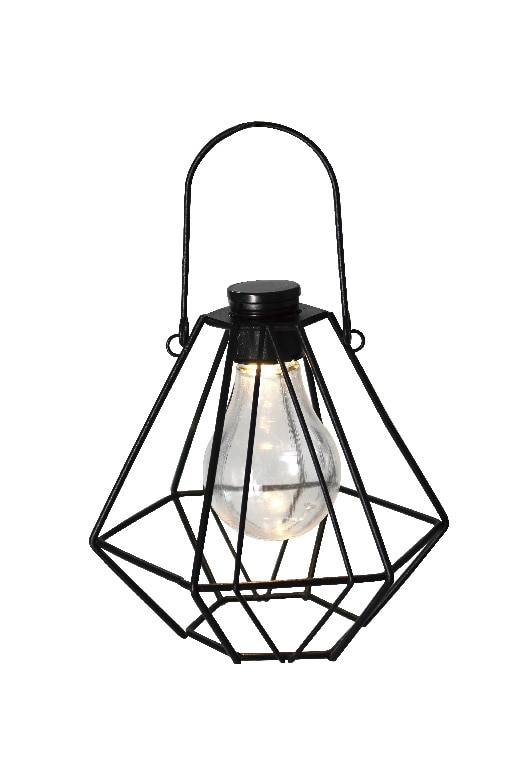 Mini lampa solara LED, metal, negru, 1 bucata