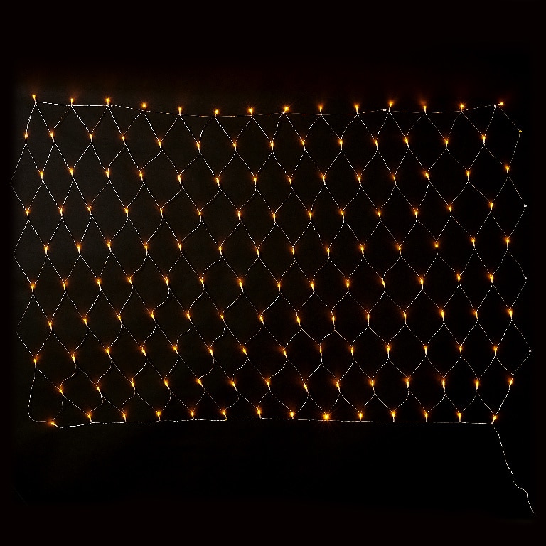 Plasă de lumini cu LED integrat alb cald, 140 de lumini pe 2 m, 8 funcţii de iluminare, Ştecăr UE IP44