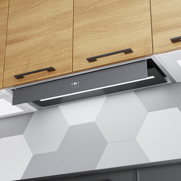 Hota incorporabila GOODHOME Bamia GHIH80, 1 motor, 765 m3/h, L 80 cm, negru-inox