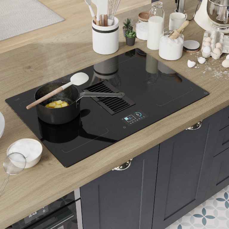 Plita cu inductie, 4 arzatoare, sticla ceramica, negru  GoodHome