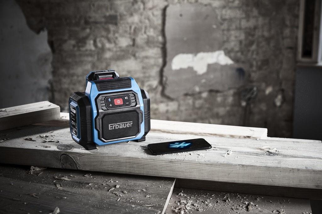 Radio portabil Erbauer ESP18-Li, 18V, Bluetooth, IP20
