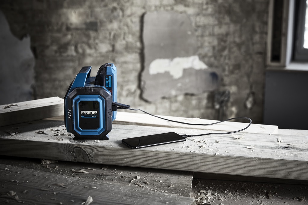 Radio portabil Erbauer ESP18-Li, 18V, Bluetooth, IP20