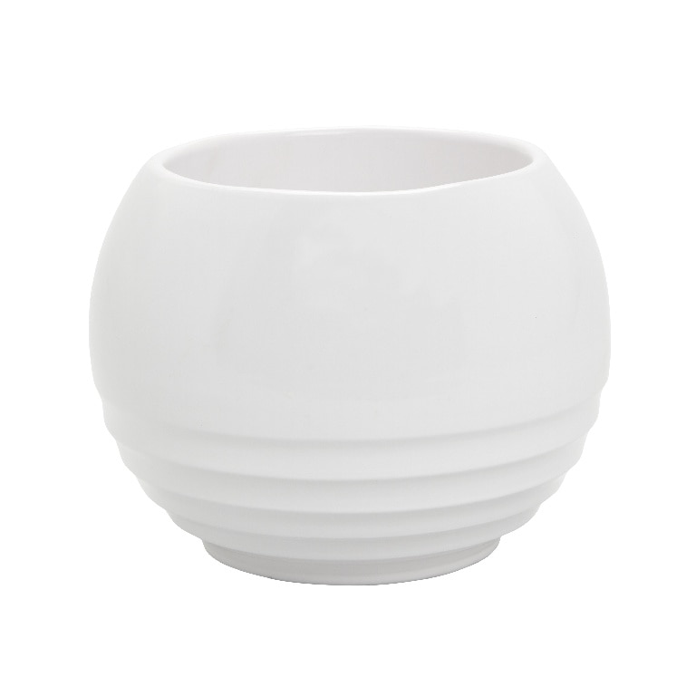 Ghiveci din argila, alb, forma rotunda, 19 cm diametru  GoodHome