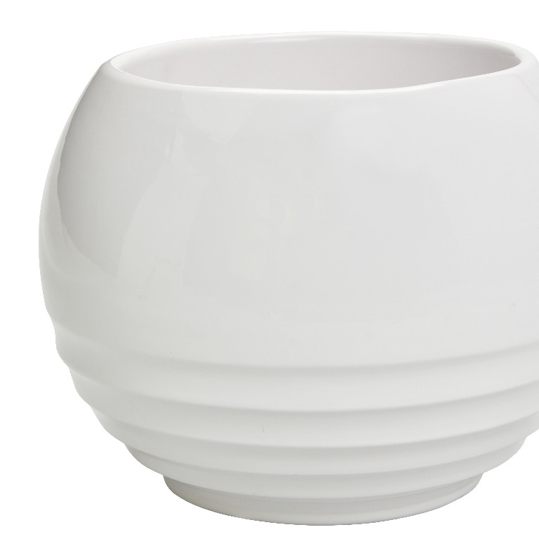 Ghiveci din argila, alb, forma rotunda, 19 cm diametru  GoodHome