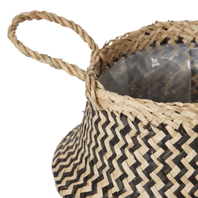 Ghiveci din iarba de mare, negru, forma rotunda, 21 cm diametru • GoodHome