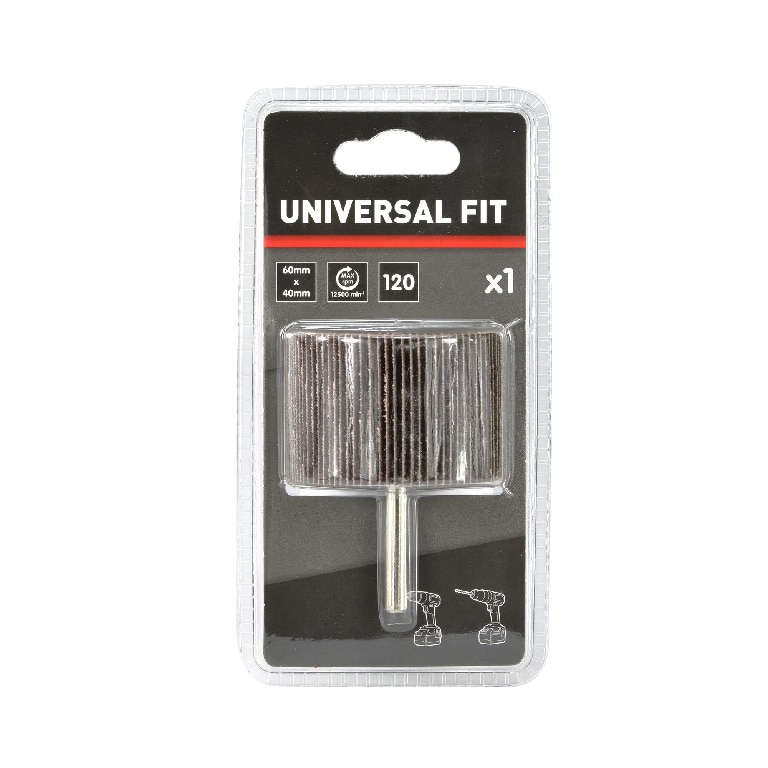 Cilindru abraziv Universal fit, P120, multisuprafete, 60 x 40 mm, oxid de aluminiu