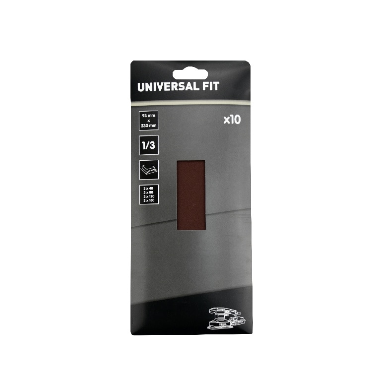 Set 10 foi abrazive smirghel mixte 1/3 Universal Fit, 93 x 230 mm