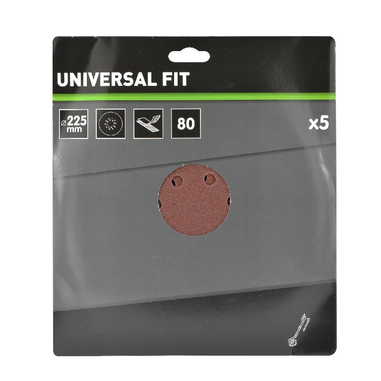 Set 5 foi smirghel aparat slefuire pereti Universal Fit, P80, 225 mm