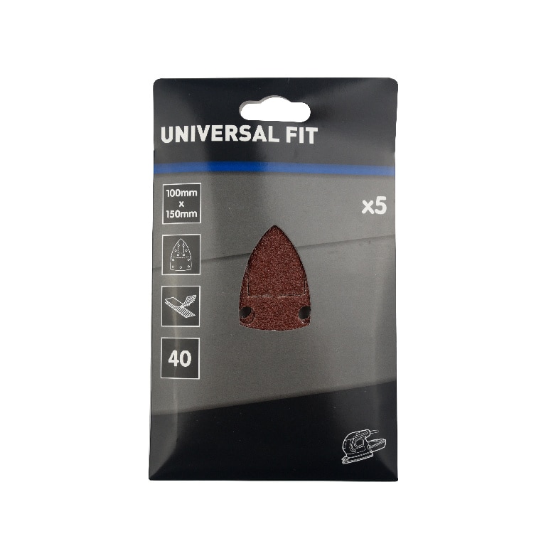 Mix 5 foi abrazive smirghel Universal Fit, triunghiulare, perforate, 150 x 100 mm, granulatie P40
