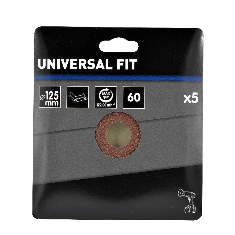 Disc din fibra pentru bormasina, 125 mm, granulatie 60