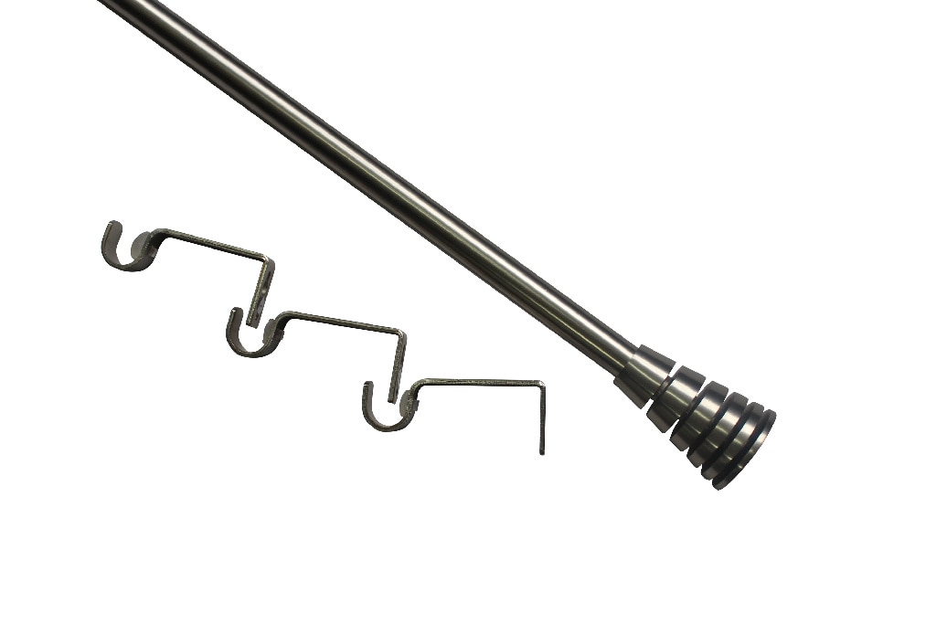 Set galerie simpla extensibila, metal, 210/120 cm, gri, diametru 19 mm • GoodHome Athens