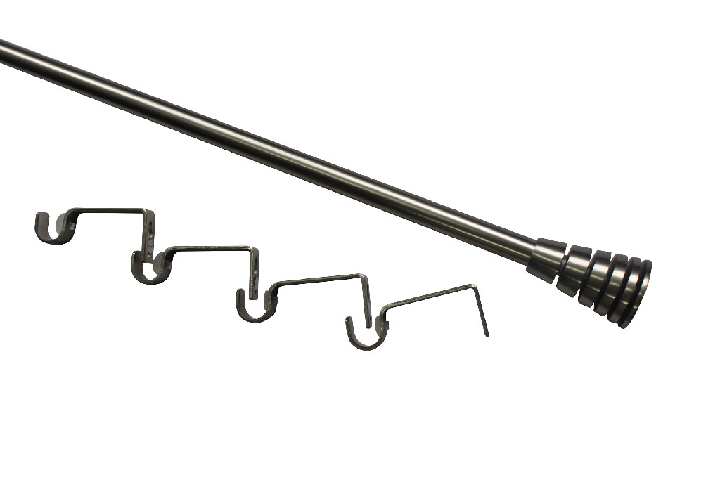 Set galerie simpla extensibila, metal, gri, 330/200 cm, diametru 19 mm  GoodHome Athens