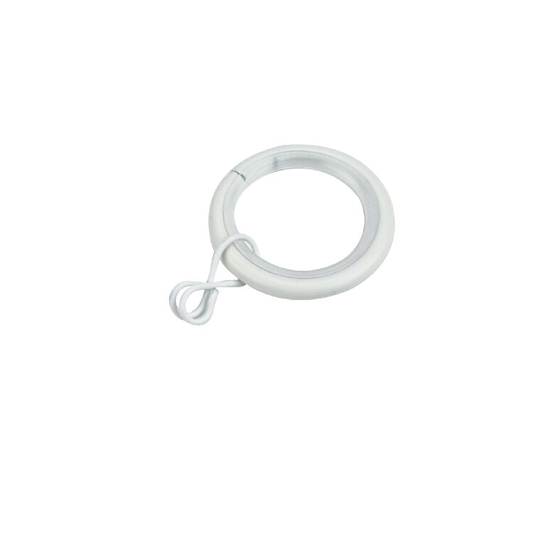 Inele pentru bara perdea GOODHOME Anafi, 1.6-1.9 cm, metal si plastic, alb, 10 buc