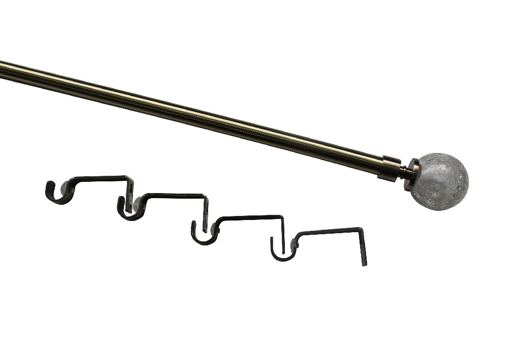 Set galerie simpla extensibila, metal, 330/200 cm, auriu, diametru 19 mm • GoodHome Antiki