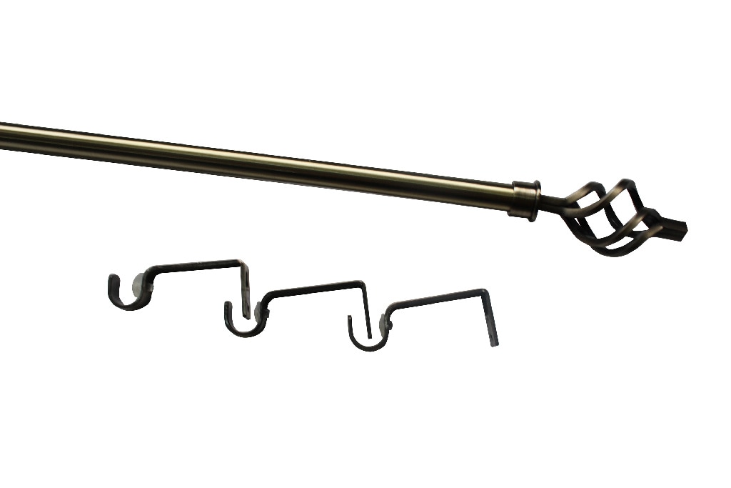 Set galerie simpla extensibila, metal, 210/120 cm, diametru 19 mm, auriu • GoodHome Antiki