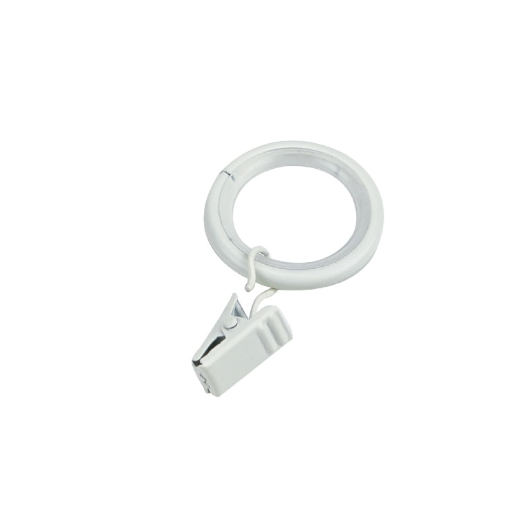 Inele pentru bara perdea GOODHOME Anafi, pentru bara 1.6-1.9 cm, metal si plastic, alb mat, 10 buc