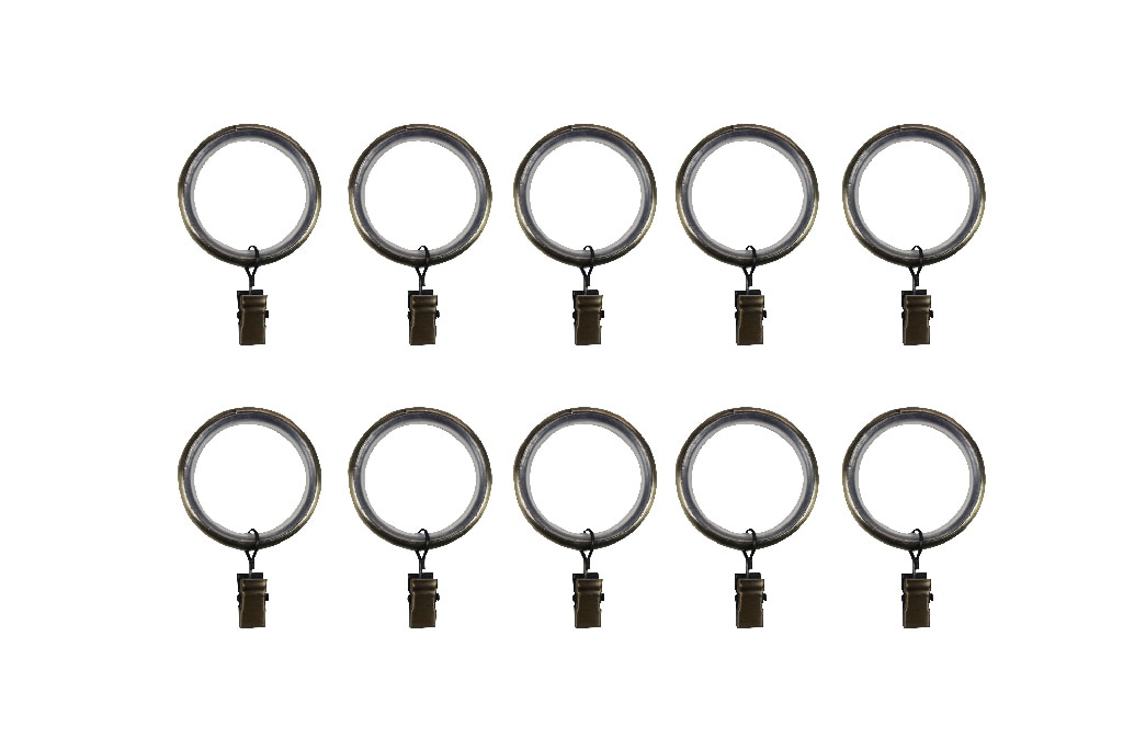 Set inele cu clips, metal, 3.8 cm, diametru 28 mm, auriu • GoodHome Antiki