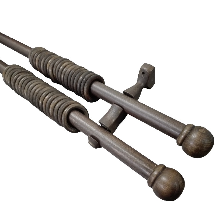 Set galerie lemn nuc, 150 cm, diametru 28 mm