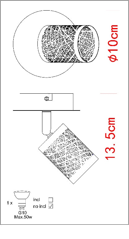Plafoniera LED, crom, 1 x 50 W, GU10, 240 V, metal • Barrow