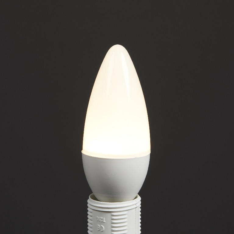 Set 10 becuri LED, E14, 25W, 2700K, plastic, model lumanare • Diall