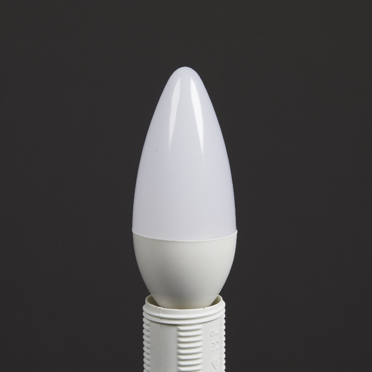 Set 10 becuri LED, E14, 25W, 4000K, plastic, model lumanare • Diall