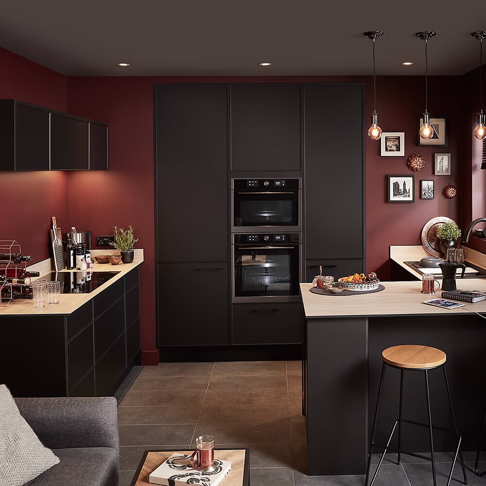 Front usa GOODHOME Pasilla, MDF, 30 x 72 x 2 cm, negru mat