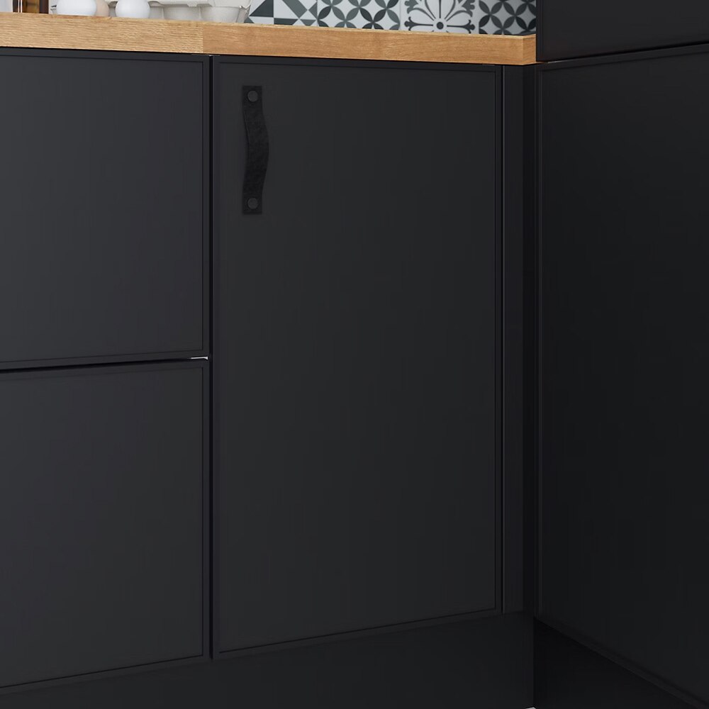 Front usa GOODHOME Pasilla, MDF, 40 x 72 x 2 cm, negru mat