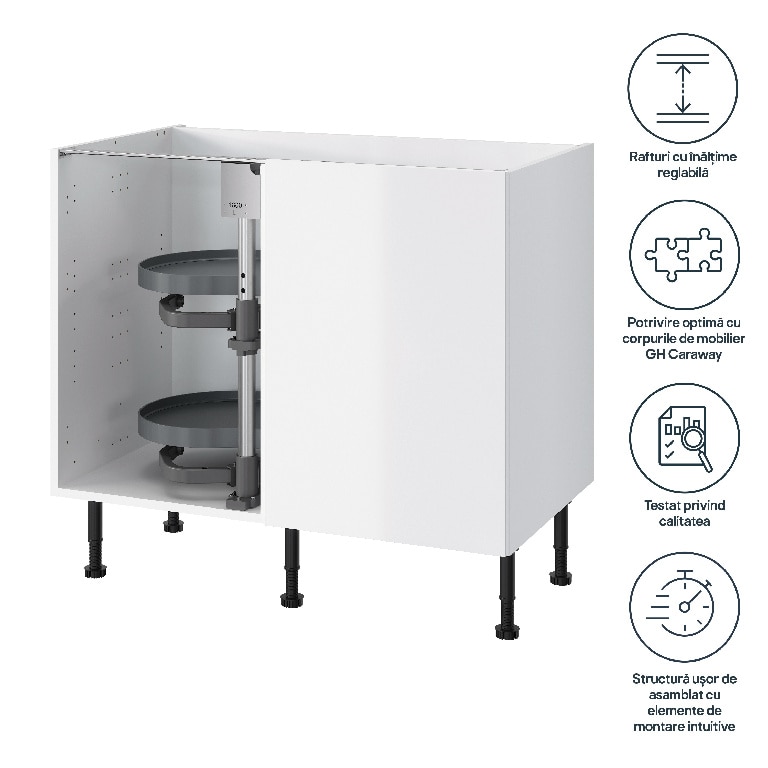 Sistem de depozitare retractabil, antracit, 40 cm  Jolly Pebre