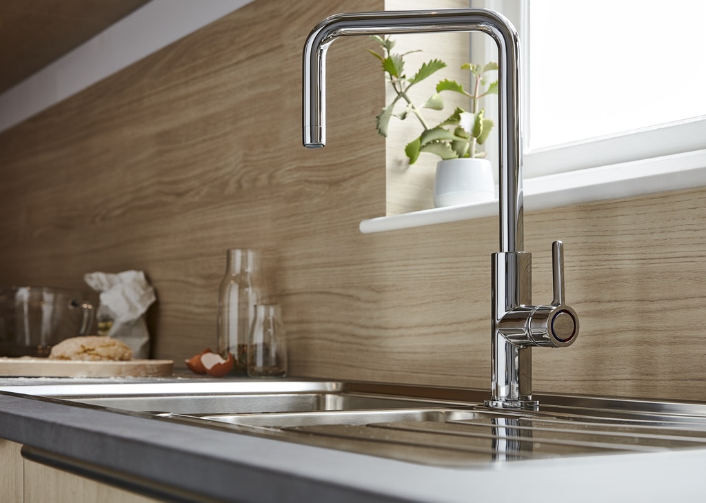 Baterie de bucatarie, monocomanda, finisaj lucios  GoodHome Kamut