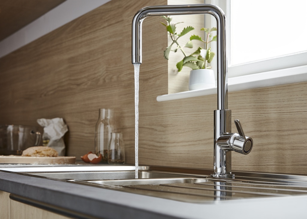 Baterie de bucatarie, monocomanda, finisaj lucios  GoodHome Kamut