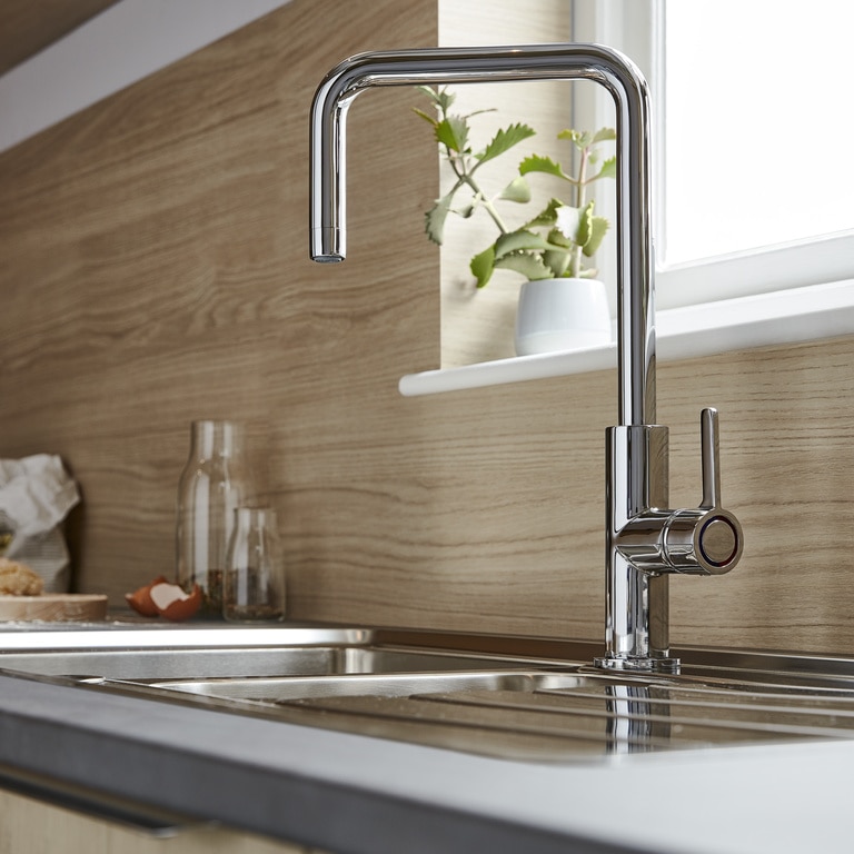 Baterie de bucatarie, monocomanda, finisaj lucios  GoodHome Kamut