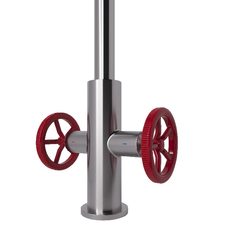 Baterie bucatarie GoodHome Kamut, pipa inalta, alama, inox