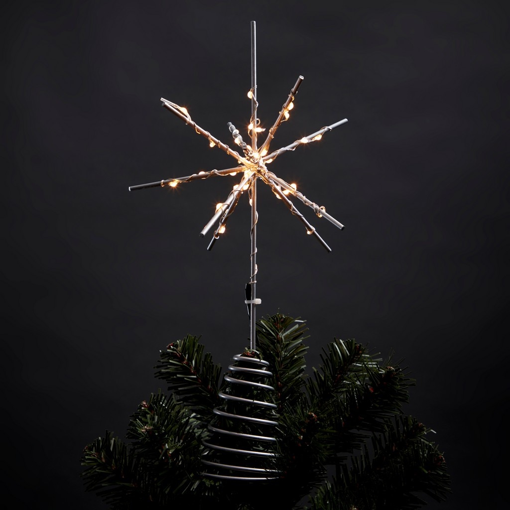 Varf de brad LED stea, 20cm