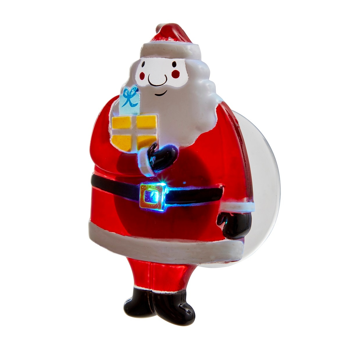 Decoratiune fereastra Mos Craciun 3D, 9cm, rosu