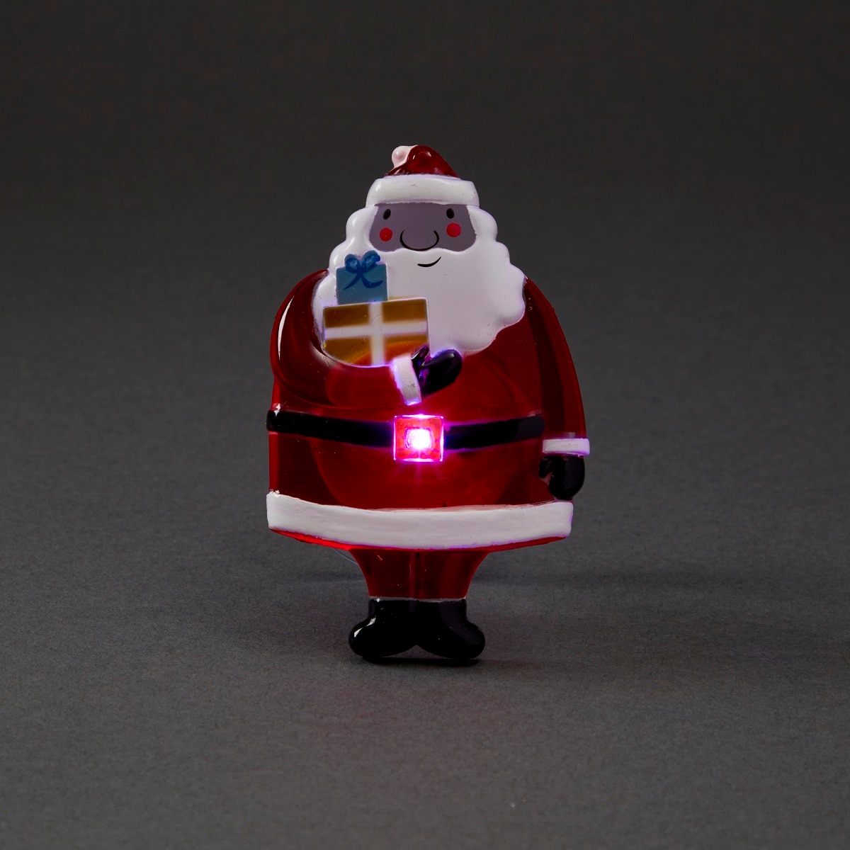 Decoratiune fereastra Mos Craciun 3D, 9cm, rosu