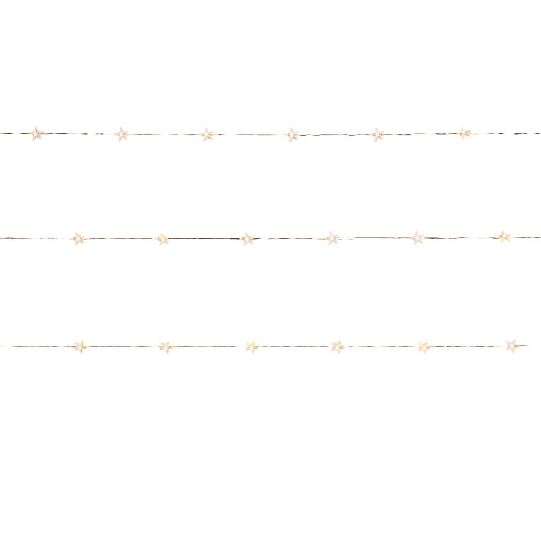 Instalatie Craciun cu stelute 100 LED-uri, 8.22 m, IP20, pe baterie, lumina alb cald